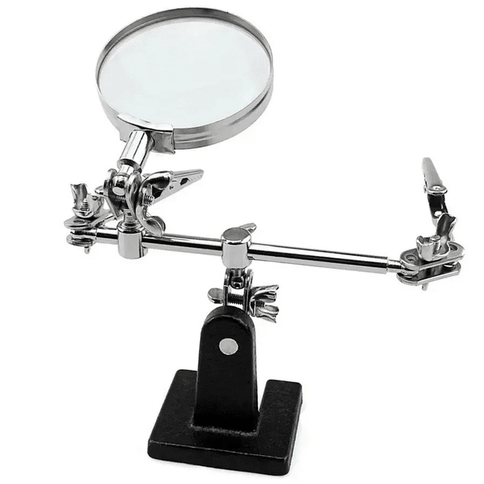 Lupa de Bancada Articulada com Garras para Eletronica Manutenção Relojoaria