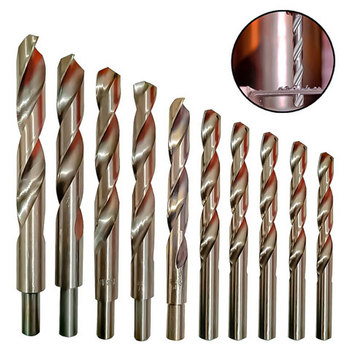 Kit 8 Broca Aço Rápido 13mm 14mm 15mm 16mm 17mm 18mm 19mm 20mm HSS Din338