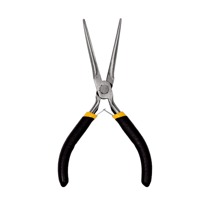 Alicate Bico Meia Cana Reto 6" de Precisão para Eletrônica Artesanato com Mola Aço Carbono Cabo Emborrachado