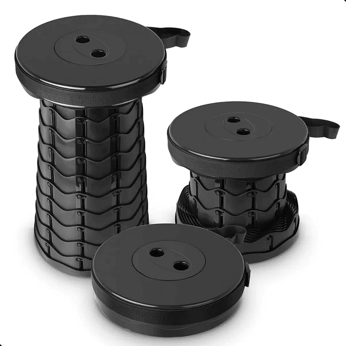 Banqueta Retrátil Banco Portátil com Alça Multiuso Leve Preto