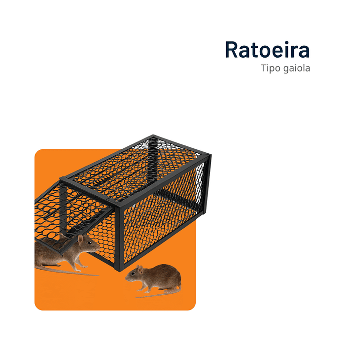 RATOEIRA TIPO GAIOLA 11.2X11.2X23CM - PRETA