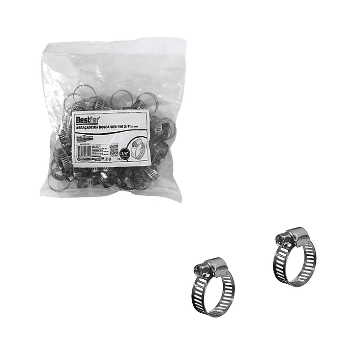 ABRACADEIRA ROSCA S/FIM 5/8POL INOX 50PCS