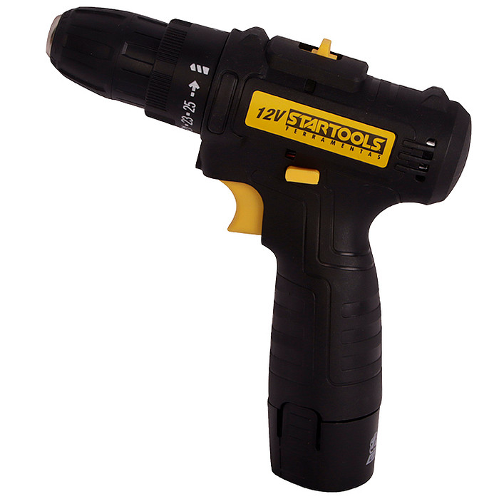 Parafusadeira e Furadeira a Bateria 12V Bivolt 3/8" Mandril Aperto Rápido