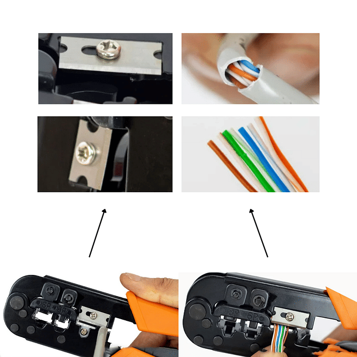 Alicate Crimpador 2 em 1 7 1/2" Aço - Cabo Emborrachado
