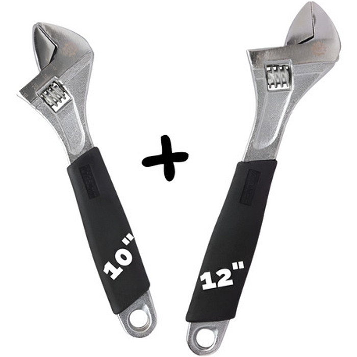 Chave Boca Inglesa Ajustável Aço Carbono - Kit 8 + 12"