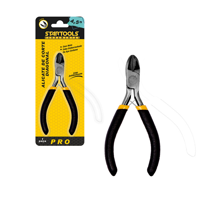 Alicate de Precisão Mini 4,5" Cabo Emborrachado Vários Modelos Para Eletrônica Artesanato