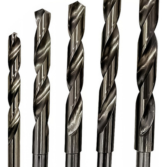 Kit 5 Broca Aço Rápido 11+ 13+ 15+ 17+ 19mm Haste Rebaixada HSS Din338