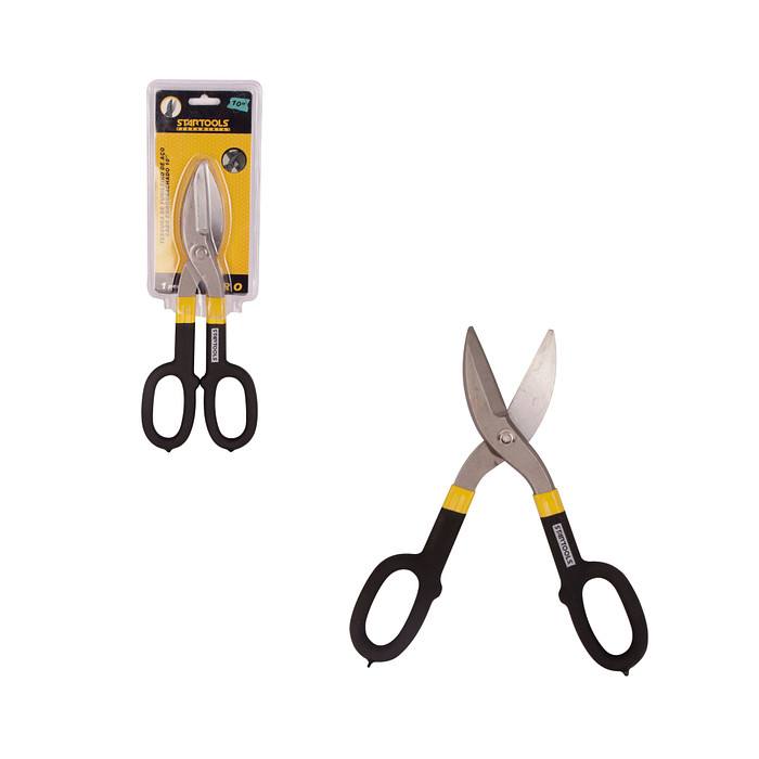 Tesoura de Funileiro Aço Cabo Emborrachado Alicate Corte Preciso Chapa Metal Drywall