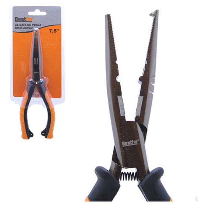 Alicate De Pesca Emborrachado Ponta Alongada Aço Bico 7,5