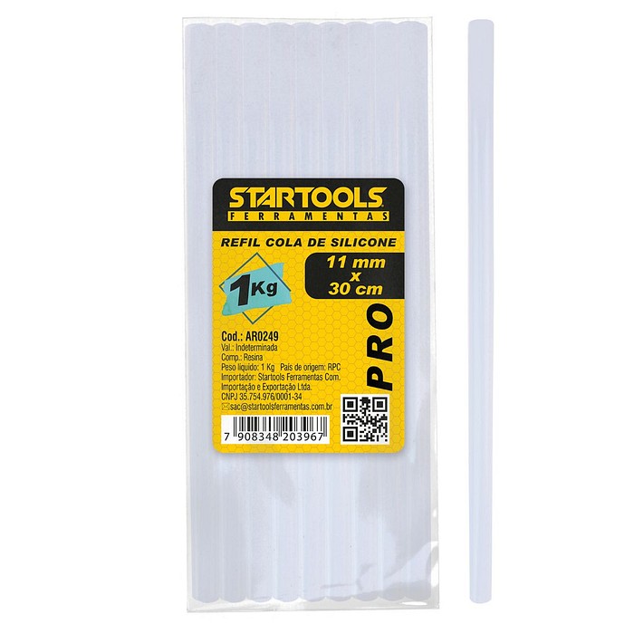 Refil Cola Quente Silicone Grossa 1Kg 11mm 30cm