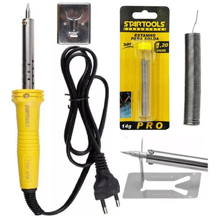 Ferro Solda 60w Profissional Com Suporte Soldador + Estanho