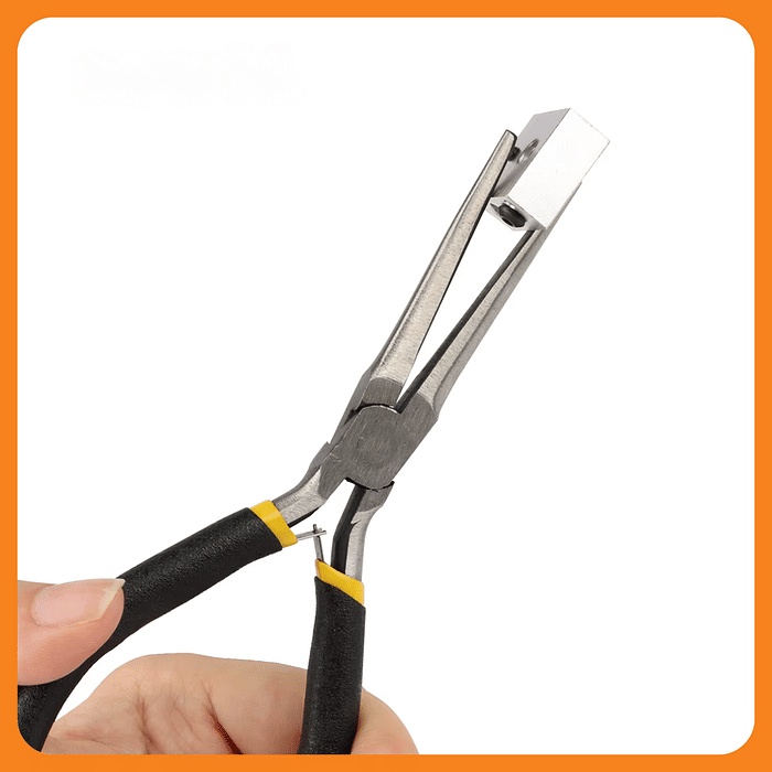 Alicate Bico Meia Cana Reto 6" de Precisão para Eletrônica Artesanato com Mola Aço Carbono Cabo Emborrachado