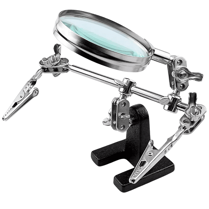 Lupa de Bancada Articulada com Garras para Eletronica Manutenção Relojoaria