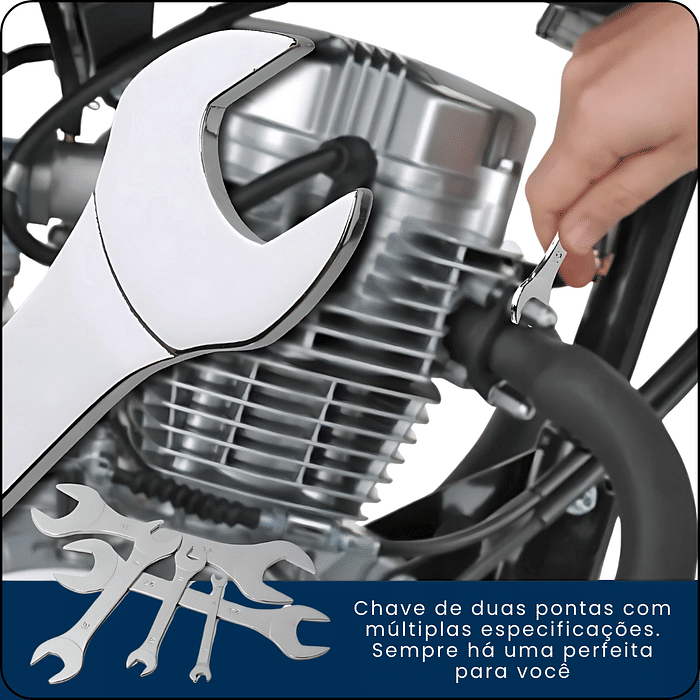 Chave Combinada de Boca Fixa  Estrela Aço Carbono Vários Tamanhos