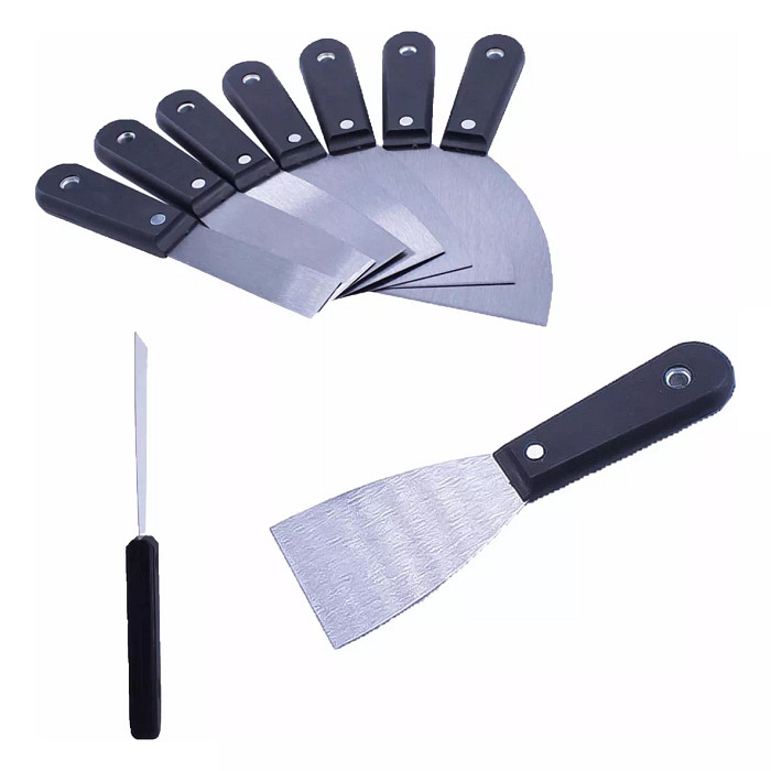 Espátula de Aço Profissional Cabo Ergonomico Reforçado 1,5" a 5" para Pintura e Raspagem