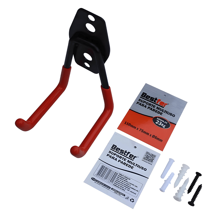 Suporte Gancho Multiuso para Parede Laranja