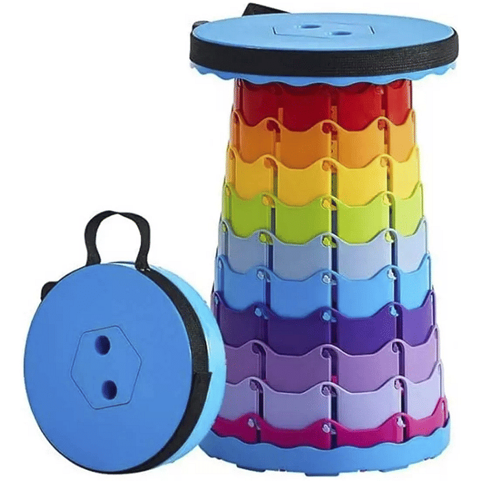 Banqueta Retrátil Banco Portátil com Alça Multiuso Leve Colorido