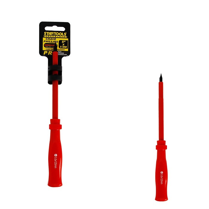 Chave Isolada Phillips e Fenda Vermelha 1000V Profissional Alta Segurança