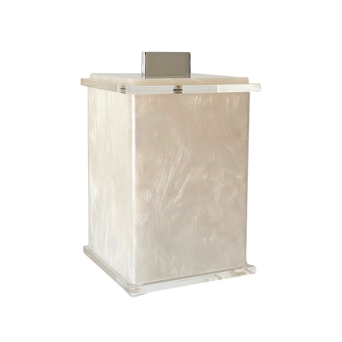 Porta Algodão Acrílico Pérola