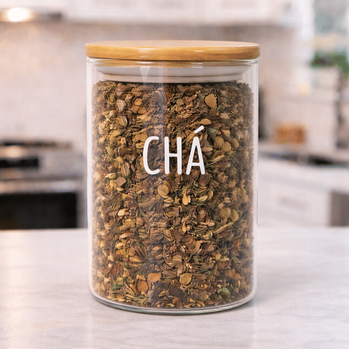 Pote Personalizado Hermético c/ Tampa de Bambu - 300 ml