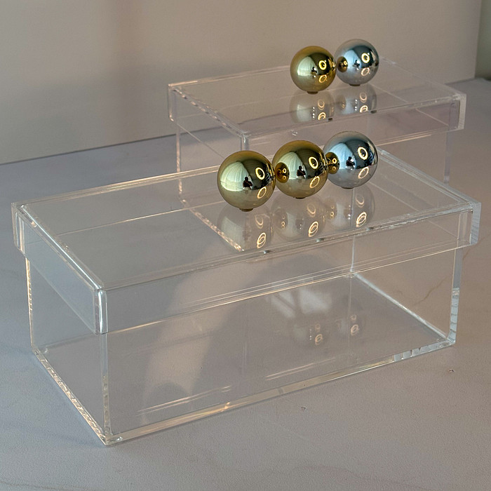 Caixa de Acrílico c/ Tampa e 3 Esfera