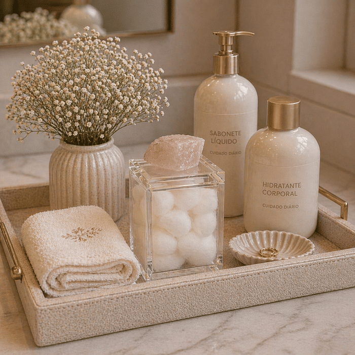 Mini Box Tall c/ Pedra Quartzo Rosa