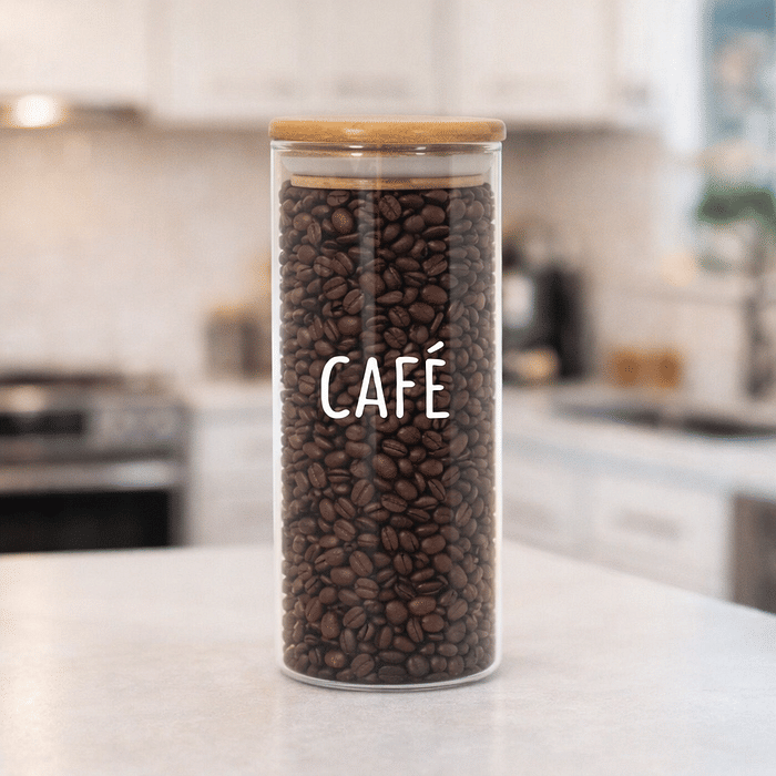 Pote Personalizado Hermético c/ Tampa de Bambu - 800ml