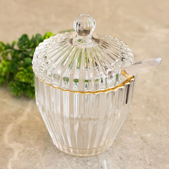 Açucareiro Império C/ Fio de Ouro e Tampa