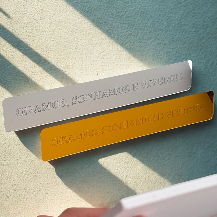Placa Espelhada Decorativa - Oramos, Sonhamos e Vivemos