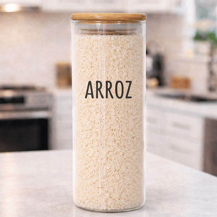 Pote Personalizado Hermético c/ Tampa de Bambu - 1650ml