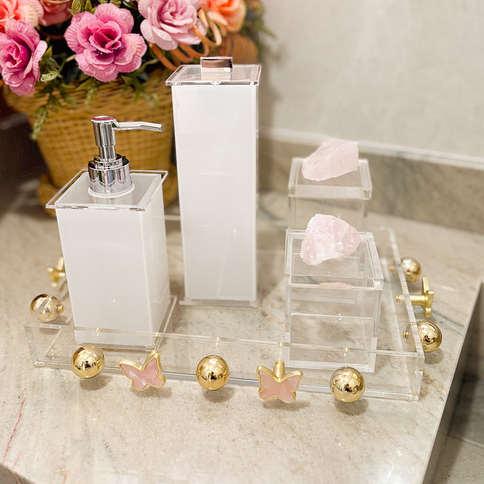 Mini Box Tall c/ Pedra Quartzo Rosa