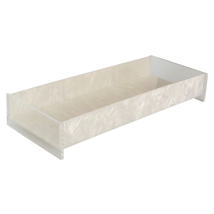 Bandeja Retangular em Acrílico Pérola