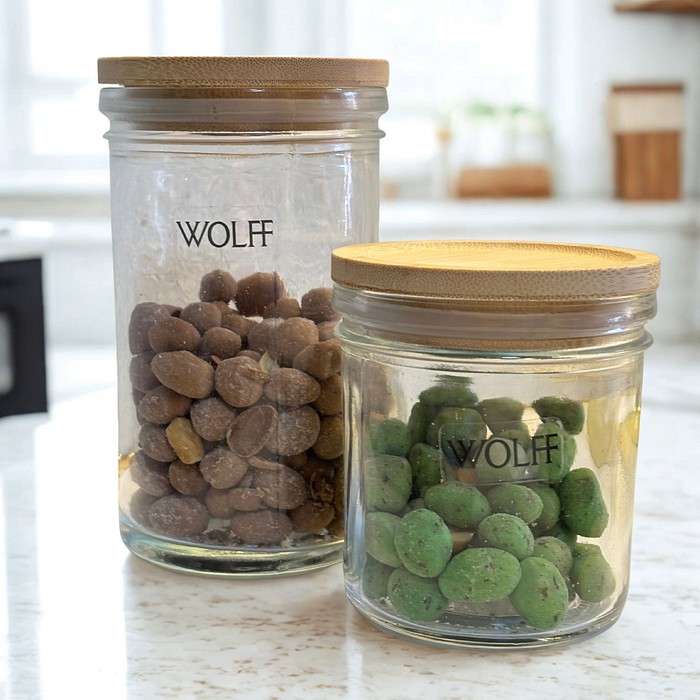 Cj Porta Mantimentos Renova c/ Tampa de Bambu