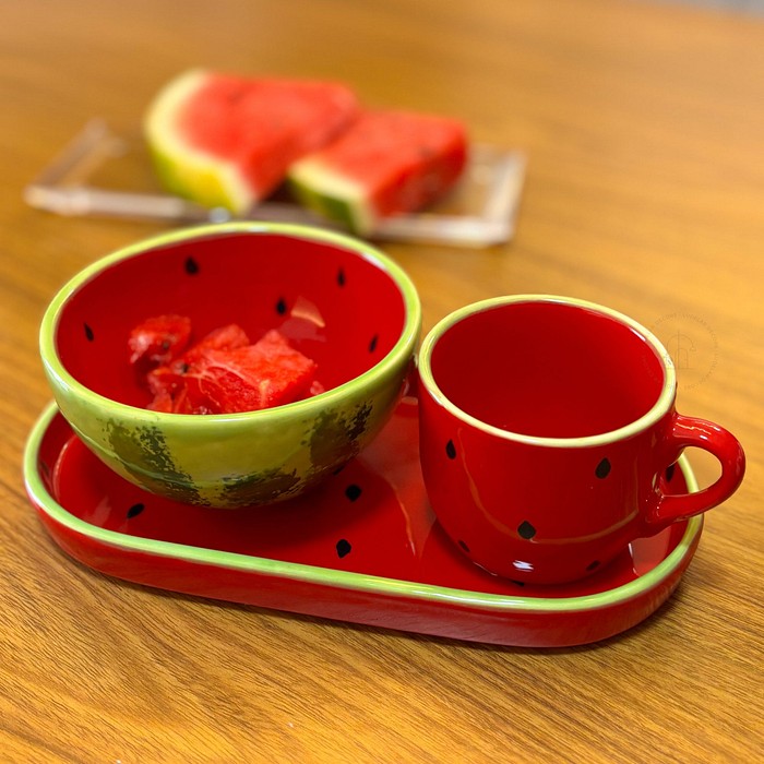 Bandeja Oval Melancia - 25,5 cm