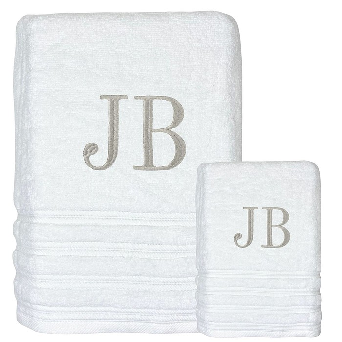 Jogo Toalha Banhão e Rosto Glam Branco 100% Algodão