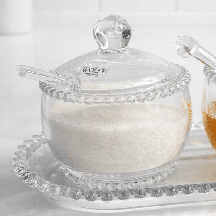 Açucareiro com Colher Cristal Pearl