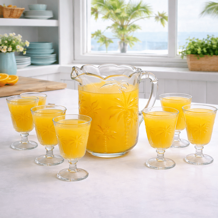 Cj Jarra com 6 Taças Palm Cristal