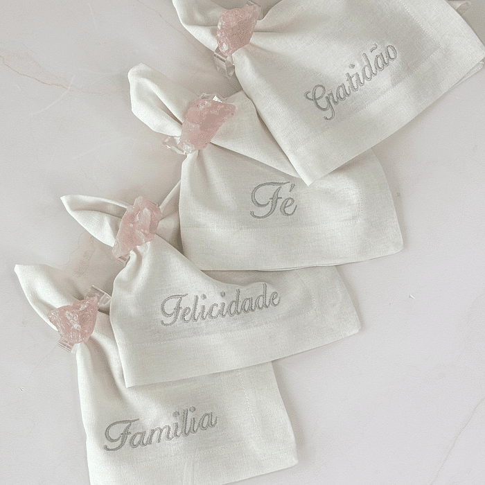 Guardanapos Branco Bordados c/ Valores Essenciais