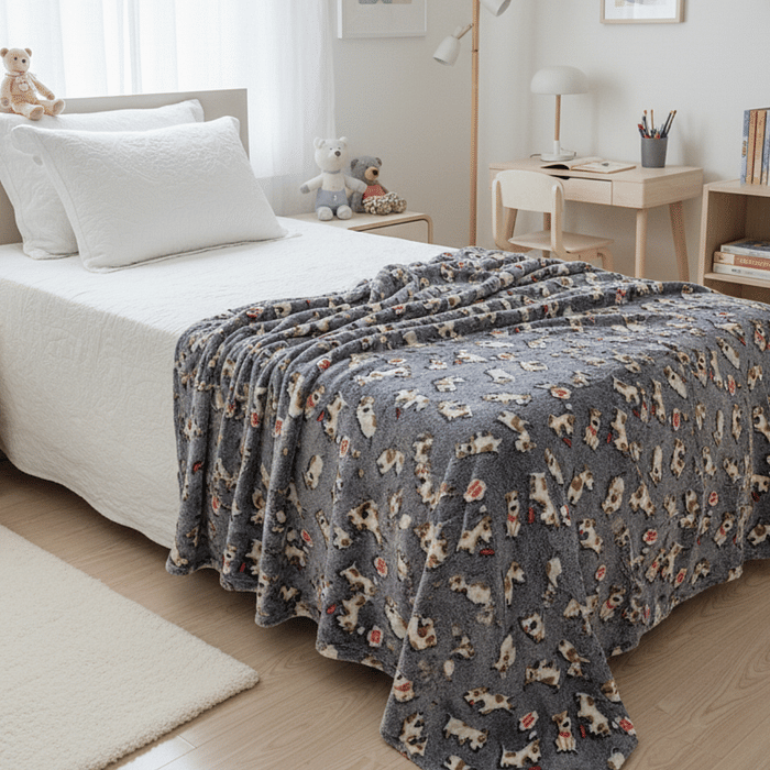 Manta Flannel Solteiro Brilha no Escuro 150x200 Cachorro