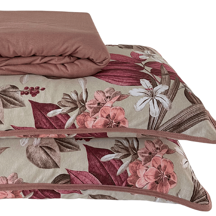 Jogo Malha Prime 3pc Casal 100% Algodão Rosê