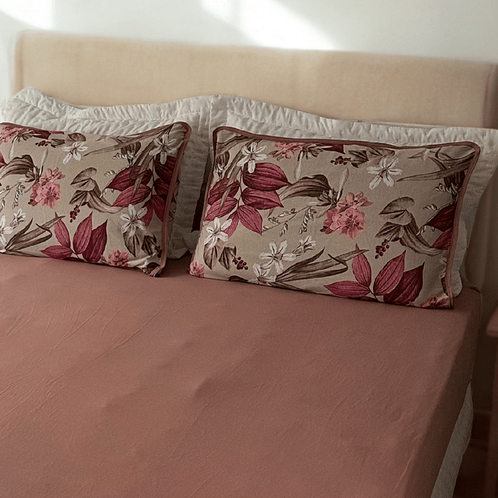 Lencol Elastico Malha Prime Casal Rose