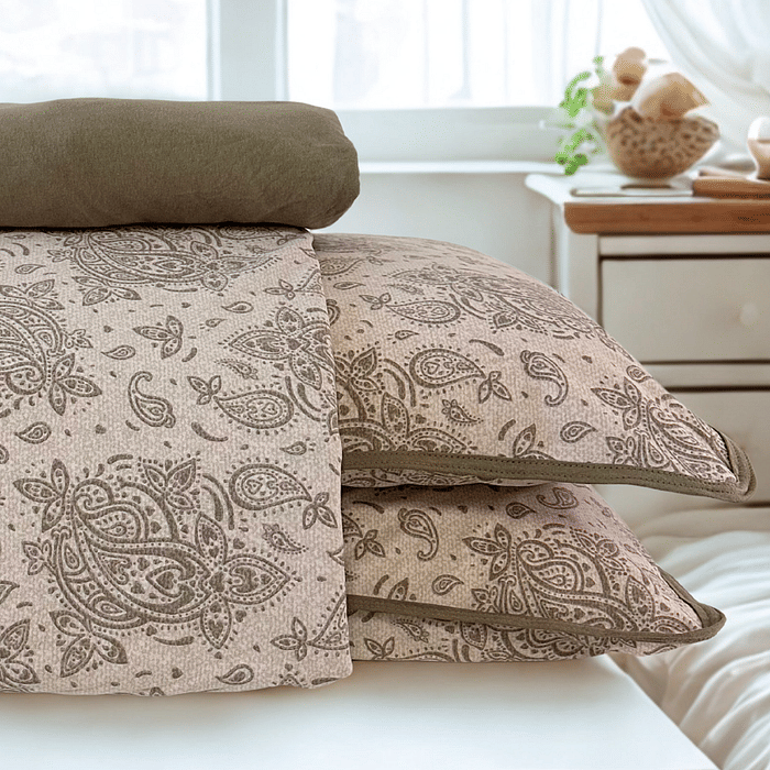 Par Fronha Malha Prime Algodao Marrom