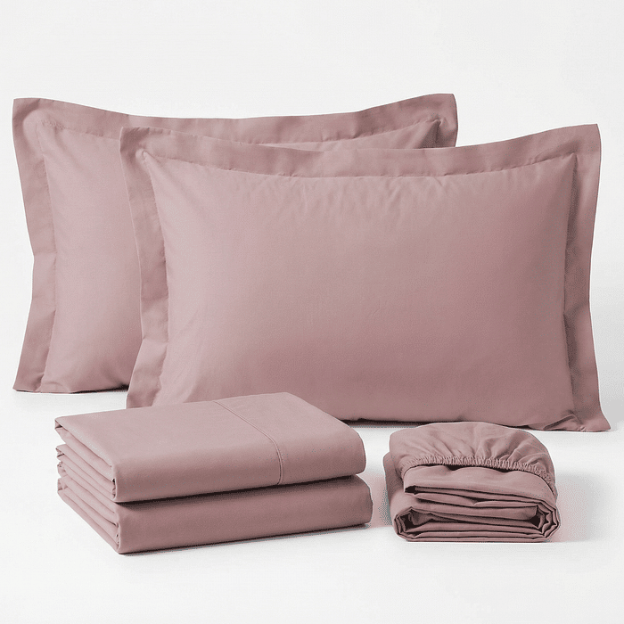 Jogo Duplo Percal 200fios 100% Algodao Queen 4pcs Rosê