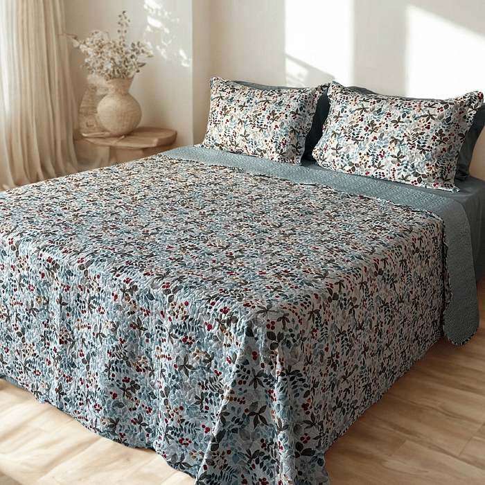 Kit Colcha Boutis King Cora