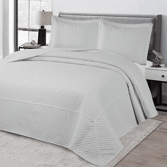 Kit Cobreleito Velvet Queen 3pc Cinza