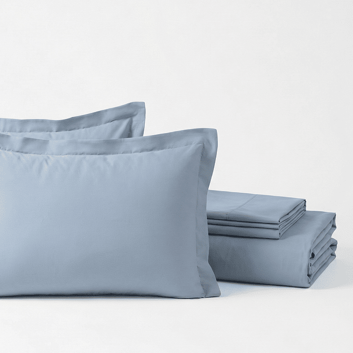 Jogo Duplo Percal 200fios 100% Algodao Casal 4pcs Azul