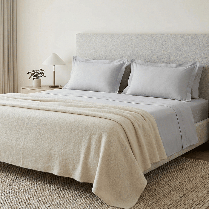 Jogo Duplo Percal 200fios 100% Algodao Queen 4pcs Cinza