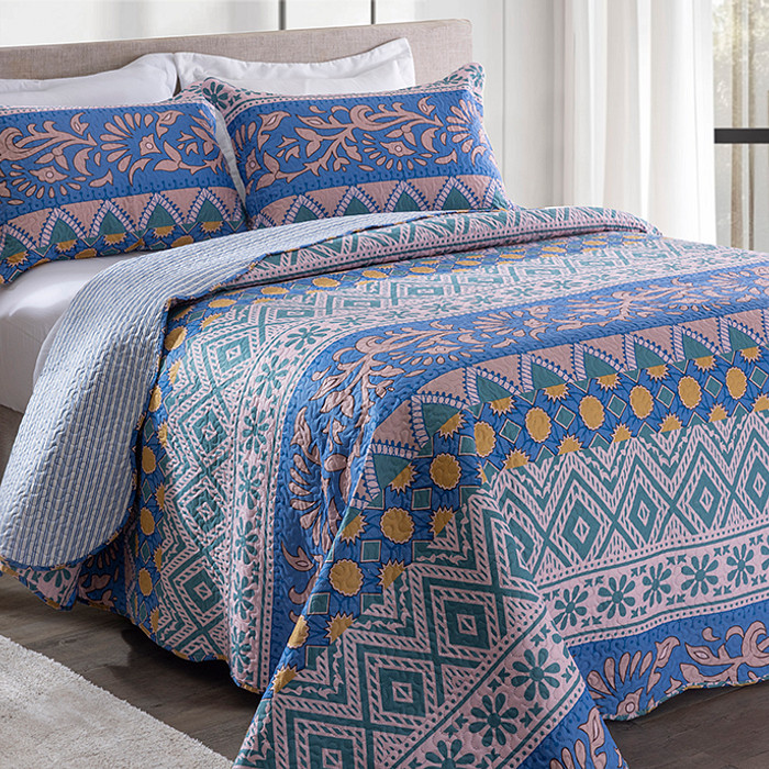 Kit Colcha Boutis Casal Bervely Hills