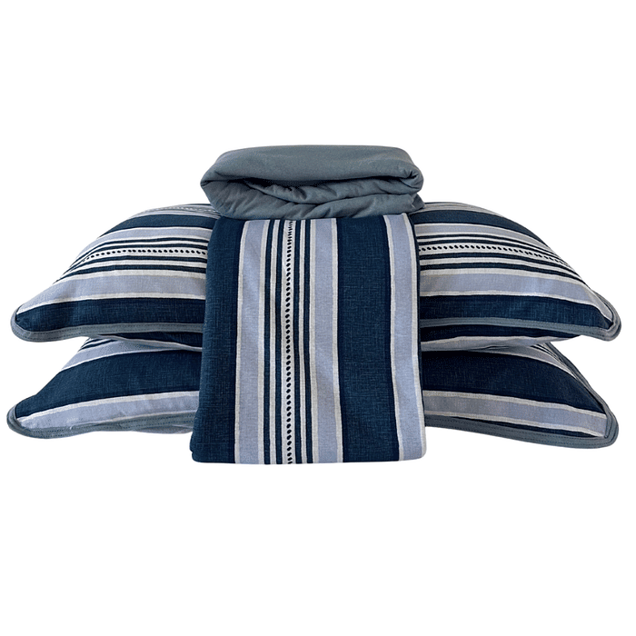 Jogo Duplo Malha Prime 4pc Casal Azul