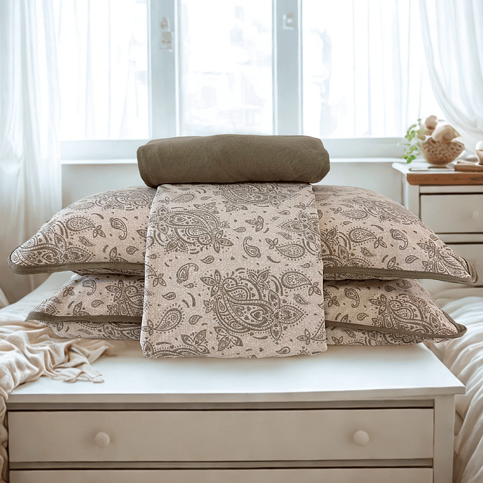 Par Fronha Malha Prime Algodao Marrom